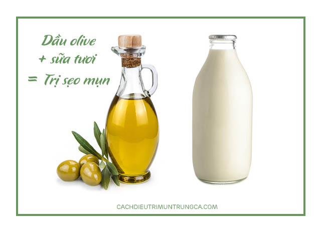 mặt nạ trị sẹo mụn từ dầu olive và sữa tươi